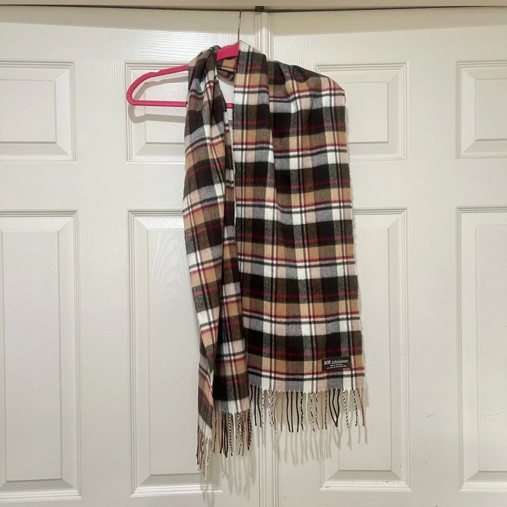 Scottish 100% cashmere multicolored tartan plaid men’s scarf classic gentleman